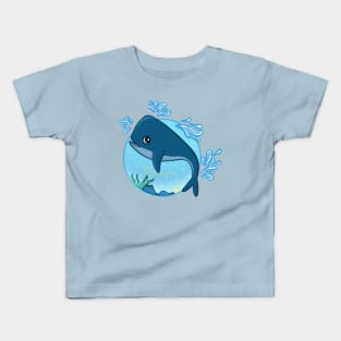 happy whale in the ocean Kids T-Shirt